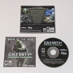2007 Call of Duty 4 Modern Warfare PC CD-Rom Video Game Game Of The Year Edition